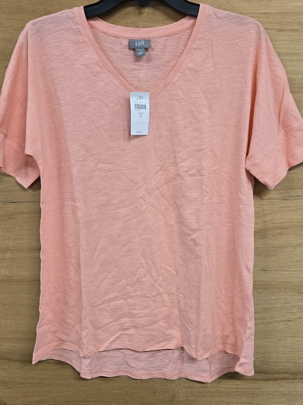 J. Jill Peachy Coral V-Neck Short Sleeve Tee